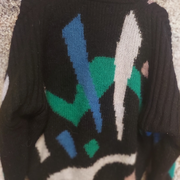 Gatchalian Italy 100% mohair absract geometric cardigan sweater med - Picture 6 of 6